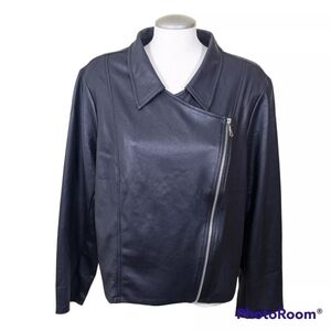 Womens Croco Print Knit Moto Light Jacket Black Canada New Plus XXXL